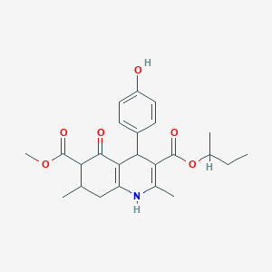 molecular formula C24H29NO6 B4262715 3-sec-butyl 6-methyl 4-(4-hydroxyphenyl)-2,7-dimethyl-5-oxo-1,4,5,6,7,8-hexahydro-3,6-quinolinedicarboxylate 