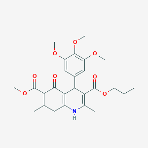 6-methyl 3-propyl 2,7-dimethyl-5-oxo-4-(3,4,5-trimethoxyphenyl)-1,4,5,6,7,8-hexahydro-3,6-quinolinedicarboxylate