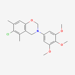molecular formula C19H22ClNO4 B4262749 6-chloro-5,7-dimethyl-3-(3,4,5-trimethoxyphenyl)-3,4-dihydro-2H-1,3-benzoxazine 