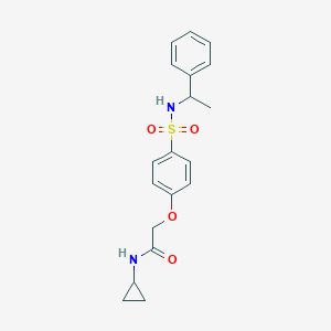molecular formula C19H22N2O4S B426275 N-cyclopropyl-2-(4-{[(1-phenylethyl)amino]sulfonyl}phenoxy)acetamide 