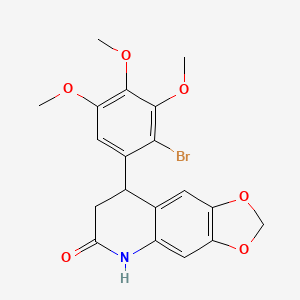 molecular formula C19H18BrNO6 B4262755 8-(2-bromo-3,4,5-trimethoxyphenyl)-7,8-dihydro[1,3]dioxolo[4,5-g]quinolin-6(5H)-one 
