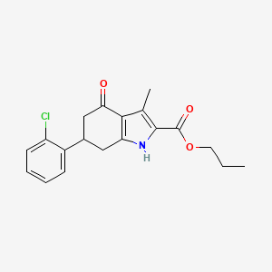 molecular formula C19H20ClNO3 B4262767 propyl 6-(2-chlorophenyl)-3-methyl-4-oxo-4,5,6,7-tetrahydro-1H-indole-2-carboxylate 