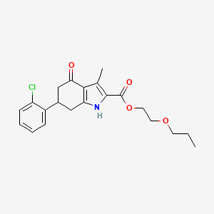 molecular formula C21H24ClNO4 B4262772 2-propoxyethyl 6-(2-chlorophenyl)-3-methyl-4-oxo-4,5,6,7-tetrahydro-1H-indole-2-carboxylate 