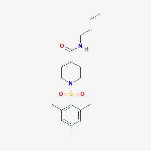 molecular formula C19H30N2O3S B426278 N-butyl-1-[(2,4,6-trimethylphenyl)sulfonyl]piperidine-4-carboxamide 