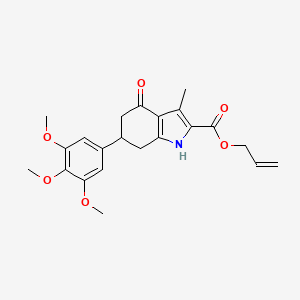 molecular formula C22H25NO6 B4262788 allyl 3-methyl-4-oxo-6-(3,4,5-trimethoxyphenyl)-4,5,6,7-tetrahydro-1H-indole-2-carboxylate 