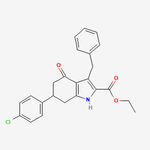 ethyl 3-benzyl-6-(4-chlorophenyl)-4-oxo-4,5,6,7-tetrahydro-1H-indole-2-carboxylate