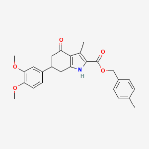 molecular formula C26H27NO5 B4262803 4-methylbenzyl 6-(3,4-dimethoxyphenyl)-3-methyl-4-oxo-4,5,6,7-tetrahydro-1H-indole-2-carboxylate 