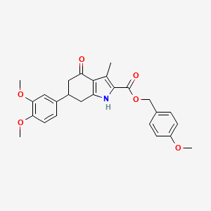 molecular formula C26H27NO6 B4262808 4-methoxybenzyl 6-(3,4-dimethoxyphenyl)-3-methyl-4-oxo-4,5,6,7-tetrahydro-1H-indole-2-carboxylate 