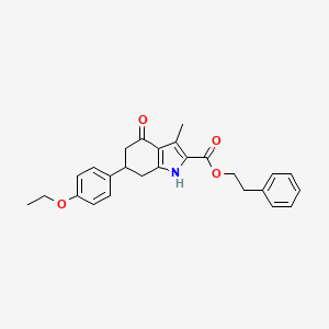 molecular formula C26H27NO4 B4262824 2-phenylethyl 6-(4-ethoxyphenyl)-3-methyl-4-oxo-4,5,6,7-tetrahydro-1H-indole-2-carboxylate 