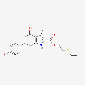molecular formula C20H22FNO3S B4262831 2-(ethylthio)ethyl 6-(4-fluorophenyl)-3-methyl-4-oxo-4,5,6,7-tetrahydro-1H-indole-2-carboxylate 