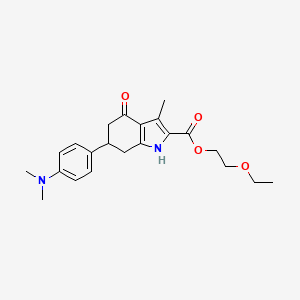 molecular formula C22H28N2O4 B4262843 2-ethoxyethyl 6-[4-(dimethylamino)phenyl]-3-methyl-4-oxo-4,5,6,7-tetrahydro-1H-indole-2-carboxylate 
