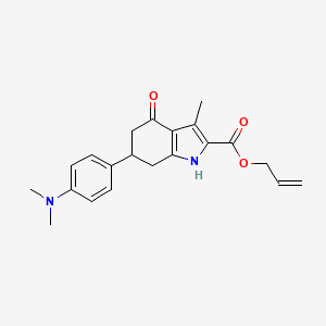 molecular formula C21H24N2O3 B4262850 allyl 6-[4-(dimethylamino)phenyl]-3-methyl-4-oxo-4,5,6,7-tetrahydro-1H-indole-2-carboxylate 