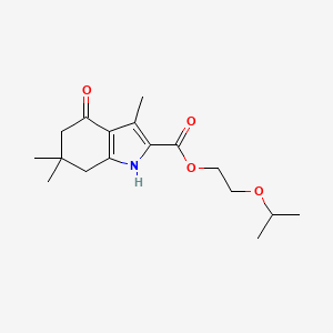 molecular formula C17H25NO4 B4262857 2-isopropoxyethyl 3,6,6-trimethyl-4-oxo-4,5,6,7-tetrahydro-1H-indole-2-carboxylate 