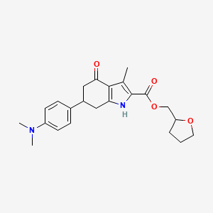 molecular formula C23H28N2O4 B4262859 tetrahydro-2-furanylmethyl 6-[4-(dimethylamino)phenyl]-3-methyl-4-oxo-4,5,6,7-tetrahydro-1H-indole-2-carboxylate 