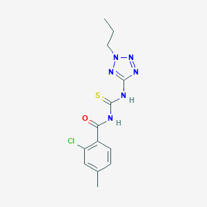 molecular formula C13H15ClN6OS B426286 2-chloro-4-methyl-N-[(2-propyl-2H-tetrazol-5-yl)carbamothioyl]benzamide 