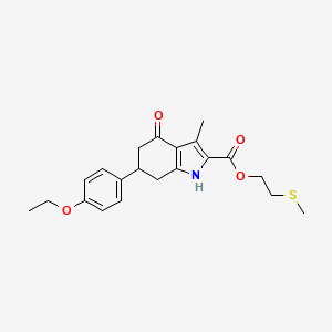 molecular formula C21H25NO4S B4262866 2-(methylthio)ethyl 6-(4-ethoxyphenyl)-3-methyl-4-oxo-4,5,6,7-tetrahydro-1H-indole-2-carboxylate 