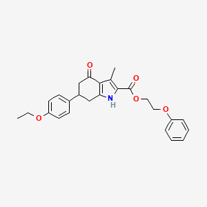 molecular formula C26H27NO5 B4262872 2-phenoxyethyl 6-(4-ethoxyphenyl)-3-methyl-4-oxo-4,5,6,7-tetrahydro-1H-indole-2-carboxylate 