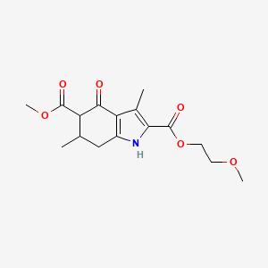 molecular formula C16H21NO6 B4262879 2-(2-methoxyethyl) 5-methyl 3,6-dimethyl-4-oxo-4,5,6,7-tetrahydro-1H-indole-2,5-dicarboxylate 