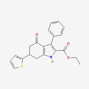 molecular formula C21H19NO3S B4262881 ethyl 4-oxo-3-phenyl-6-(2-thienyl)-4,5,6,7-tetrahydro-1H-indole-2-carboxylate 