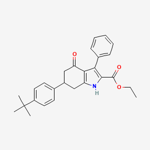 molecular formula C27H29NO3 B4262883 ethyl 6-(4-tert-butylphenyl)-4-oxo-3-phenyl-4,5,6,7-tetrahydro-1H-indole-2-carboxylate 