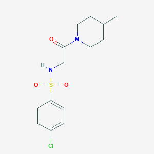 4-chloro-N-[2-(4-methyl-1-piperidinyl)-2-oxoethyl]benzenesulfonamide