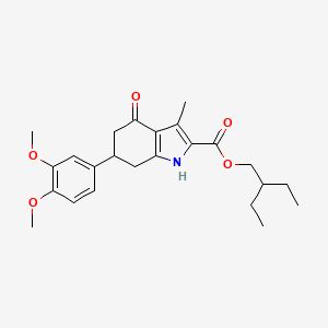 molecular formula C24H31NO5 B4262903 2-ethylbutyl 6-(3,4-dimethoxyphenyl)-3-methyl-4-oxo-4,5,6,7-tetrahydro-1H-indole-2-carboxylate 