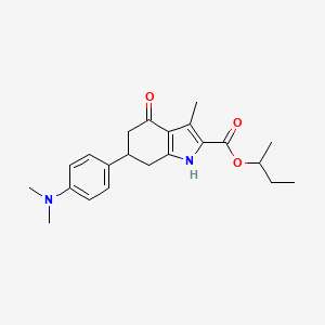 molecular formula C22H28N2O3 B4262909 sec-butyl 6-[4-(dimethylamino)phenyl]-3-methyl-4-oxo-4,5,6,7-tetrahydro-1H-indole-2-carboxylate 