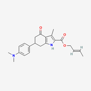 molecular formula C22H26N2O3 B4262914 2-buten-1-yl 6-[4-(dimethylamino)phenyl]-3-methyl-4-oxo-4,5,6,7-tetrahydro-1H-indole-2-carboxylate 