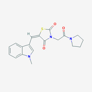 molecular formula C19H19N3O3S B426292 5-[(1-methyl-1H-indol-3-yl)methylene]-3-[2-oxo-2-(1-pyrrolidinyl)ethyl]-1,3-thiazolidine-2,4-dione CAS No. 640263-36-1