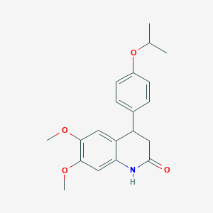 molecular formula C20H23NO4 B4262925 4-(4-isopropoxyphenyl)-6,7-dimethoxy-3,4-dihydro-2(1H)-quinolinone 