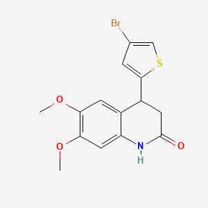 molecular formula C15H14BrNO3S B4262932 4-(4-bromo-2-thienyl)-6,7-dimethoxy-3,4-dihydro-2(1H)-quinolinone 