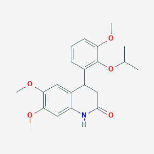 molecular formula C21H25NO5 B4262940 4-(2-isopropoxy-3-methoxyphenyl)-6,7-dimethoxy-3,4-dihydro-2(1H)-quinolinone 