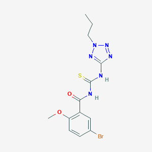 molecular formula C13H15BrN6O2S B426295 5-bromo-2-methoxy-N-[(2-propyl-2H-tetrazol-5-yl)carbamothioyl]benzamide CAS No. 638148-45-5