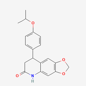 molecular formula C19H19NO4 B4262950 8-(4-isopropoxyphenyl)-7,8-dihydro[1,3]dioxolo[4,5-g]quinolin-6(5H)-one 