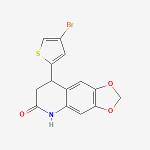 molecular formula C14H10BrNO3S B4262952 8-(4-bromo-2-thienyl)-7,8-dihydro[1,3]dioxolo[4,5-g]quinolin-6(5H)-one 