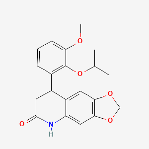 molecular formula C20H21NO5 B4262954 8-(2-isopropoxy-3-methoxyphenyl)-7,8-dihydro[1,3]dioxolo[4,5-g]quinolin-6(5H)-one 