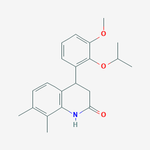 molecular formula C21H25NO3 B4262961 4-(2-isopropoxy-3-methoxyphenyl)-7,8-dimethyl-3,4-dihydro-2(1H)-quinolinone 