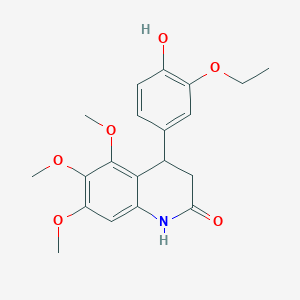 molecular formula C20H23NO6 B4262974 4-(3-ethoxy-4-hydroxyphenyl)-5,6,7-trimethoxy-3,4-dihydro-2(1H)-quinolinone 