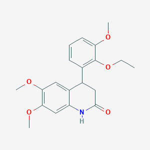 molecular formula C20H23NO5 B4262994 4-(2-ethoxy-3-methoxyphenyl)-6,7-dimethoxy-3,4-dihydro-2(1H)-quinolinone 