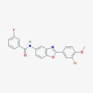 molecular formula C21H14BrFN2O3 B426300 N-[2-(3-bromo-4-methoxyphenyl)-1,3-benzoxazol-5-yl]-3-fluorobenzamide 