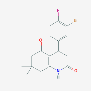 molecular formula C17H17BrFNO2 B4263001 4-(3-bromo-4-fluorophenyl)-7,7-dimethyl-4,6,7,8-tetrahydro-2,5(1H,3H)-quinolinedione 