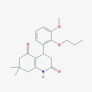 molecular formula C21H27NO4 B4263019 4-(3-methoxy-2-propoxyphenyl)-7,7-dimethyl-4,6,7,8-tetrahydro-2,5(1H,3H)-quinolinedione 