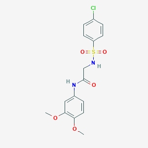 molecular formula C16H17ClN2O5S B426302 2-{[(4-chlorophenyl)sulfonyl]amino}-N-(3,4-dimethoxyphenyl)acetamide 