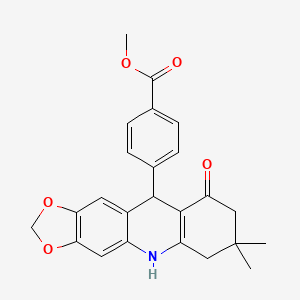 molecular formula C24H23NO5 B4263024 methyl 4-(7,7-dimethyl-9-oxo-5,6,7,8,9,10-hexahydro[1,3]dioxolo[4,5-b]acridin-10-yl)benzoate 