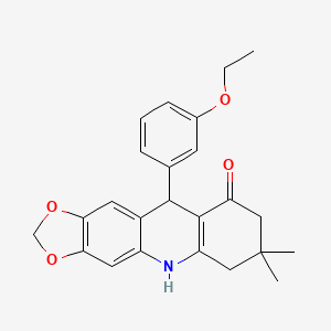 molecular formula C24H25NO4 B4263031 10-(3-ethoxyphenyl)-7,7-dimethyl-6,7,8,10-tetrahydro[1,3]dioxolo[4,5-b]acridin-9(5H)-one 