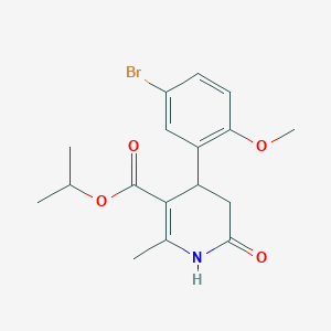 molecular formula C17H20BrNO4 B4263049 isopropyl 4-(5-bromo-2-methoxyphenyl)-2-methyl-6-oxo-1,4,5,6-tetrahydro-3-pyridinecarboxylate 