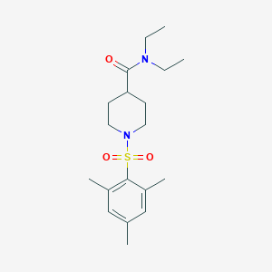 molecular formula C19H30N2O3S B426305 N,N-diethyl-1-[(2,4,6-trimethylphenyl)sulfonyl]piperidine-4-carboxamide 
