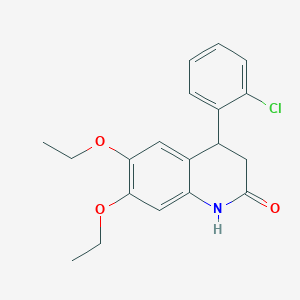 molecular formula C19H20ClNO3 B4263061 4-(2-chlorophenyl)-6,7-diethoxy-3,4-dihydro-2(1H)-quinolinone 