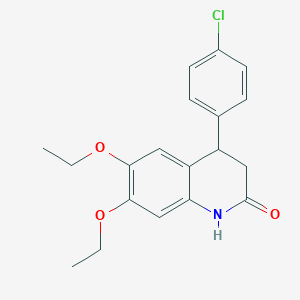 molecular formula C19H20ClNO3 B4263066 4-(4-chlorophenyl)-6,7-diethoxy-3,4-dihydro-2(1H)-quinolinone 
