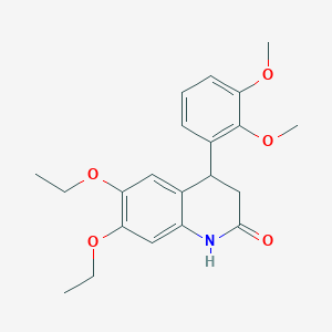 molecular formula C21H25NO5 B4263069 4-(2,3-dimethoxyphenyl)-6,7-diethoxy-3,4-dihydro-2(1H)-quinolinone 